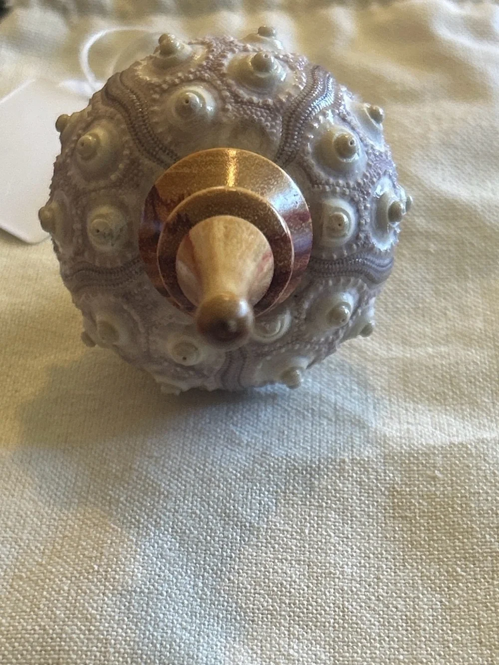 Handmade Wood Turned Sputnik Sea Urchin Shell Christmas Ornament - Exotic Wood